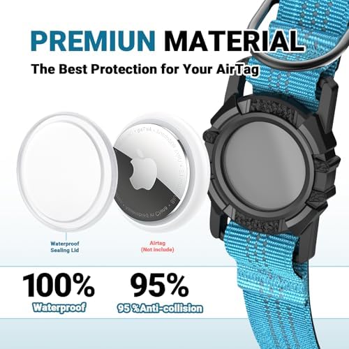AirTag Dog Collar, IP68 Waterproof Integrated Air Tag Dog Collars