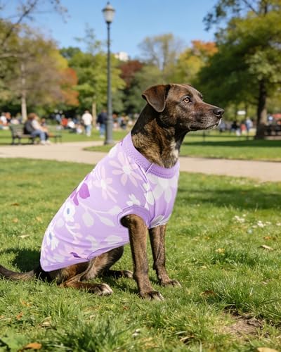 PET SHOW 4 Pack Summer Dog Shirts for Large Dogs Girl UPF 50+ UV Sun Protection Cooling Clothes Tank Top Floral Dog T-Shirts Pet Holiday Party Sleeveless Vest Pink(XX-Large)