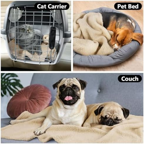 furrybaby Pet Blanket, Soft Warm Sherpa Fleece Bed Blanket for Small Pets