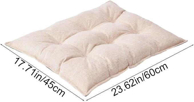Chew Proof Dog Bed for Crate, Indestructible Durable Kennel Mat with Reinforced Corners, Large Washable Chew Resistant Pet Pad for Small Chewers (Beige, 23"×17")