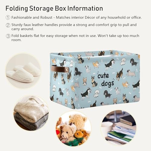 Didi & Hosa Storage Basket Cube Collapsible Toys Shelf Baskets Bin with Handle Laundry Organizer Storage Box for Home School & Office (Basket-9)