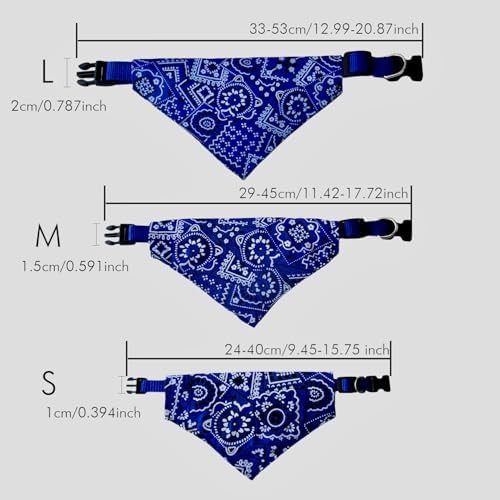 Pet Fashion – 4-Pack Stylish Adjustable Triangle Scarves, Vibrant Geometric Designs for Small Pets, Soft & Comfortable, Perfect for Photos and Walks (L)