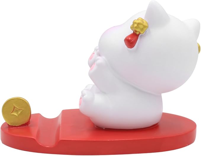 Cute Cat Phone Holder Desk Ornament Kawaii Phone Stand Universal Desk Phone Stand for All Mobile Smartphones Tablets