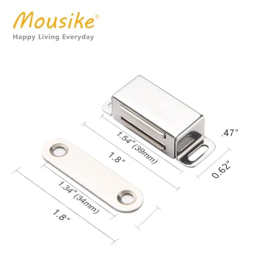Cabinet Magnets Magnetic Door Catch Stainless Steel Door Magnet for Kitchen Bathroom Cupboard Wardrobe Closet Closures Cabinet Door Drawer Latch 20 lbs(10Pack)