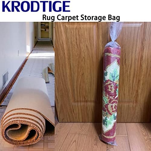 4 Pcs Large Plastic Rug Storage Bag with 10 Ties,4.5Mil Heavy Duty Fits Rug up to 9'x12'，Perfect for Moving, Packing and Shipping Rolled Carpet