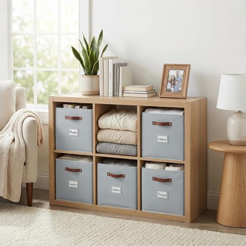 DECOMOMO Storage Bins, Cube Storage Bin with Labels