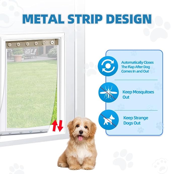 Dog Door Replacement Flap, 24" x 15" Flexible Pet Door Replacement Flap | Compatible with Super Large Dog Door, Weather Resistant Doggie Door Replacement Flap Fits Pets Up to 120 Lbs