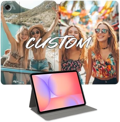 Custom Photo Personalized Flip Case for Samsung Galaxy Tab A11+/A11 Plus 11 inch(2025),Model Code: SM-X230/X236, Samsung Galaxy Tablet Customized Picture Text Leather Stand Cover Protective Case
