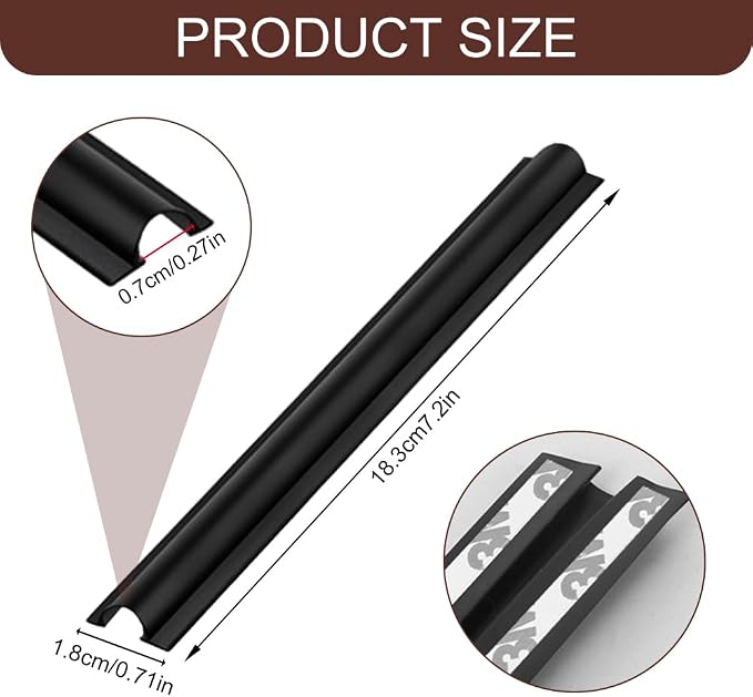 4PCS Car Concealed Wire Cover, Car Cable Management, Automotive Power Cord Cover Adhesive Cable Hidden Protector, PVC Auto Split Sleeving Wire Cord Organizer for USB, Audio and Video Line