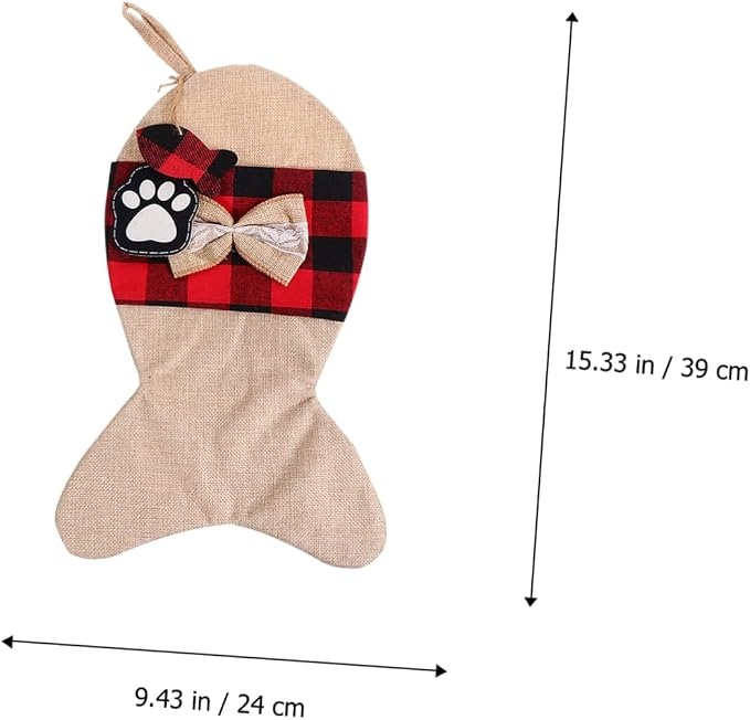 Gogogmee 1pc Christmas Pouch Storage Bag for Pets Festive Stockings Pouch Lovely Design Holiday Decoration for Christmas Parties and Home Decor