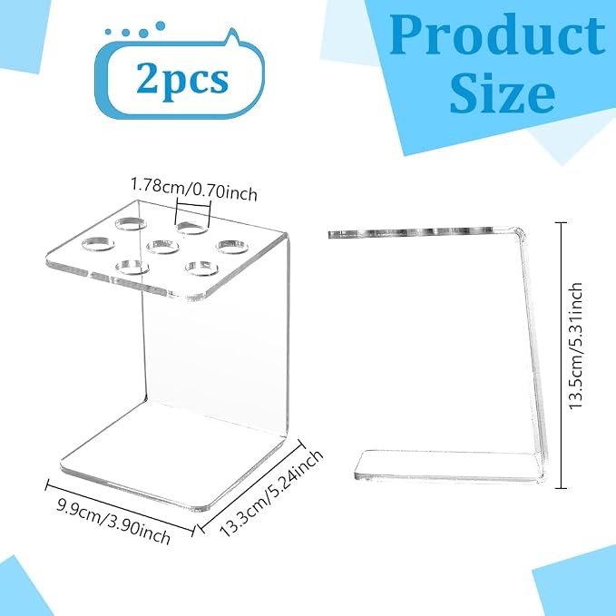 AHANDMAKER 2 Pack Scissor Holder Rack, Acrylic Desktop Organizer Stand for Salon Sewing Barber Shears Organizer Hair Pet Grooming Tools Storage Decoration, Transparent