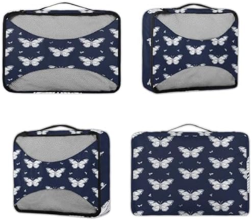 Butterfly 4 Set Packing Cubes Luggage Organizer Bags for Travel Accessories and Essentials, Butterfly Print