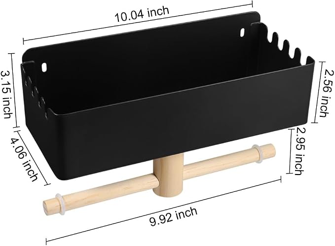 Picowe Dog Leash Holder for Wall, Metal and Wood Dog Leash Hooks, Pet Stuff Storage Shelf Storage for Leashes,Collar, Toys, Treats, Poop Bag (Black)