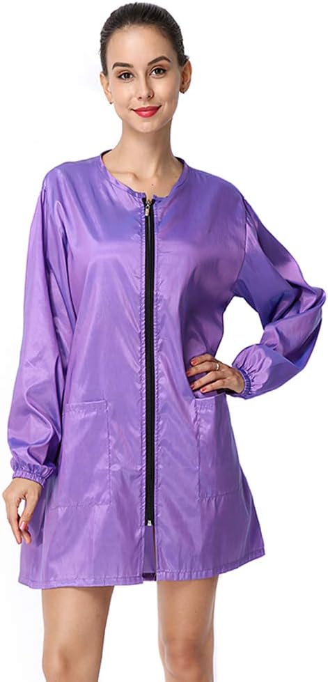 Polyester Professional Salon Smock Hair Stylist Jacket | Water-resistant Haircut Cape, Pet Grooming Workwear, Barber Apron