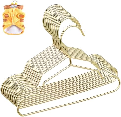 BESPORTBLE 10pcs Pet Clothing Rack Mini Hangers for Dog Cat Garments Sturdy Metal Suit Hangers for Small Closet Organizer