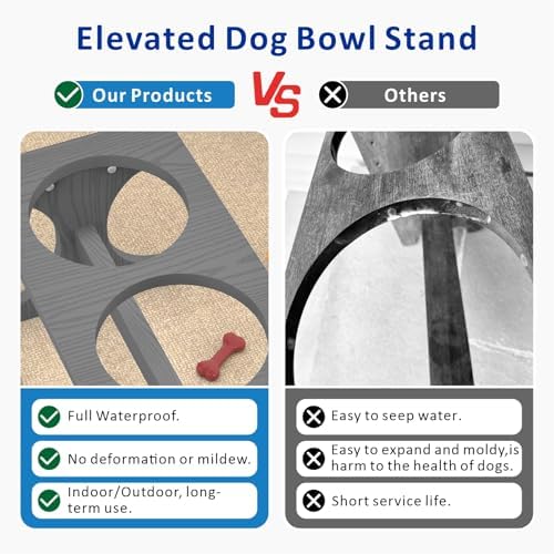 Raised Dog Bowl Stand for Medium Sized Breed, Feeding Station with 35 oz 2 Stainless Steel Bowls & Licking Plate,Dog Food Bowl Gray