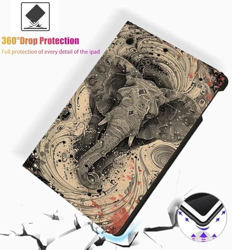 for Microsoft Surface Go 4/3/2/1-10.5" 2021 Tablet Case,Auto Wake/Sleep,Adjustable Stand Protective Cover - Vintage Elephant Totem