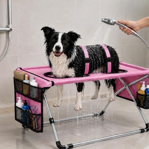2026 Upgraded Detachable Pet Grooming Hammock for Small Dogs & Cats 44 LBS | Stainless Steel Stand Pet Grooming Sling, 8‑Hole Adjustable Dog Cat Grooming Harness for Pet Nail Trimming, Bathing, Care