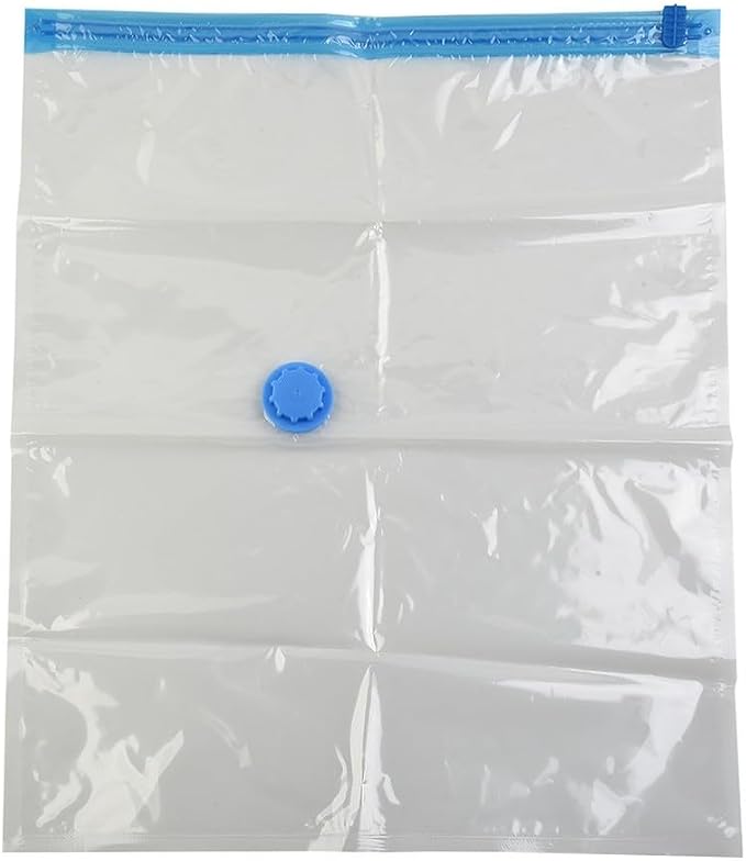 Transparent Vacuum Storage Bags for Clothes, Folding Compressed Space Saving Organizers, Large Size for Comforters, Blankets, Pillows, Seasonal Clothing, 7 Wire Thickness(50x60cm)