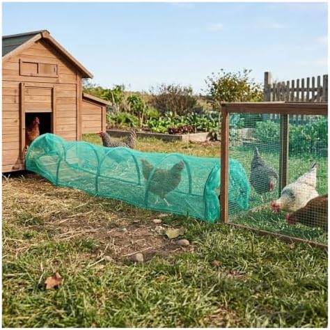 Foldable Chicken Run Tunnel, 120in Portable Poultry Enclosure, Outdoor Coop Extension for Yard, Tool-Free Setup(Light Green)