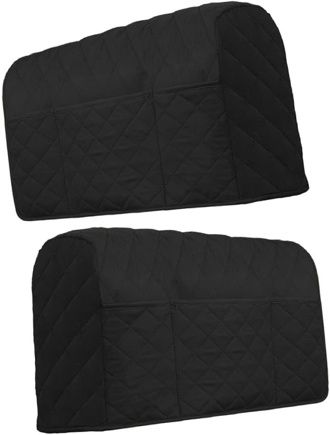 1 Pair Armrest Cover Sofa Armrest Covers with Pockets Organizer Waterproof Slipcover Couch Protector Removable Washable Non Slip Suitable for Living, Black