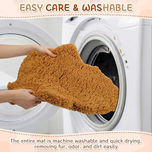 3 Pack Self Warming Pet Bed Leaf Shape Self Heating Cat Dog Mat Washable Thermal Sleeping Pad for Indoor Outdoor Hedgehog, Bunny, Sugar Glider, Rat, Chinchilla(Orange,Medium-18 x24)