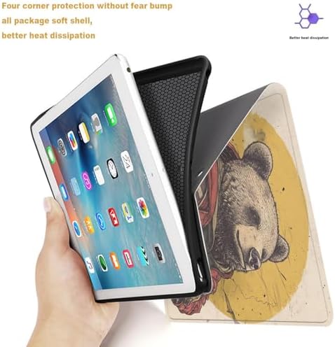Tablet Case for iPad Air 13" M3/M2,iPad Pro 12.9" 6th/5th/4th/3rd Generation,Shockproof Protective Cover with Stand,Auto Wake/Sleep,Cartoon Bear