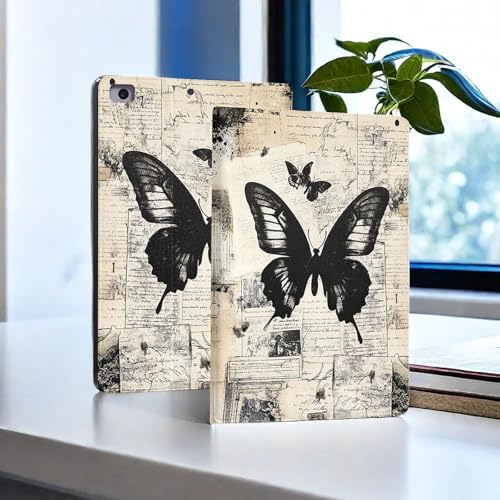 for Microsoft Surface Go 4/3/2/1-10.5" 2021 Tablet Case,Auto Wake/Sleep,Adjustable Stand Protective Cover - Vintage Butterfly Art