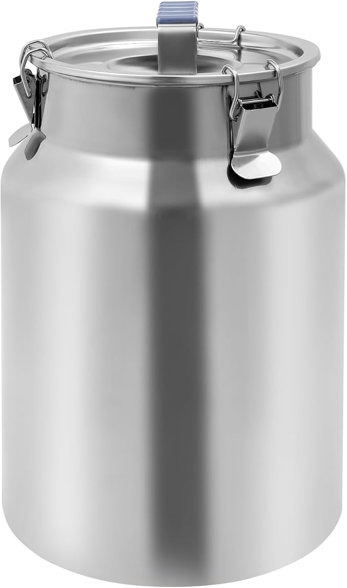 12L Stainless Steel Rice Storage Container with Airtight Lid&Handle, Silver | Secure 3-Buckle Locking Lid, Portable Handle and Wide Opening, Stores Rice, Flour, Pet Food, Tea, Oil, Milk, Grains