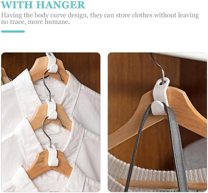 Hanger Connector Hooks PVC Assorted Color 20 X Hanger Hooks | Pvc Build, Assorted Color, Space-Saving Hanger Connector Hooks, 20 X Hanger Hooks for Closet Organization