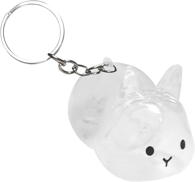 Colaxi Pet Bottle Keyring Rabbit Shaped Keepsake Portable Cute Transparent Pet Hair Holder Bag Charm