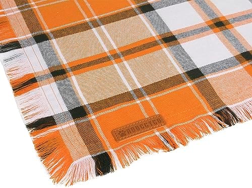 ADOGGYGO Fall Dog Bandana, Plaid Thanksgiving Bandanas for Dogs, X-Large