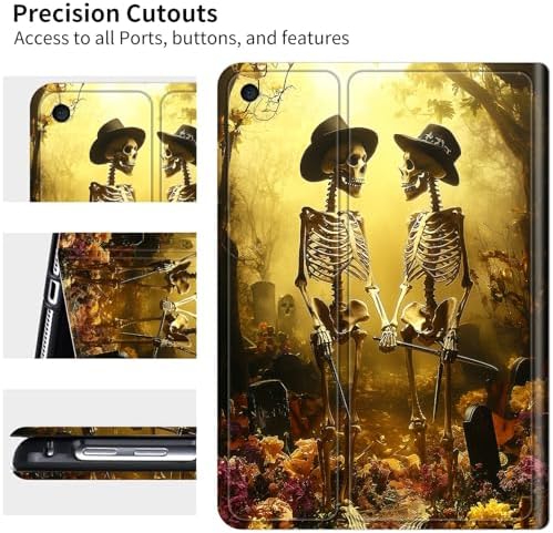Case for Samsung Galaxy Tab A9+/A9 Plus 11" 2023 (SM-X210/X216/X218) | Slim Leather Smart Cover with Multi-Angle Anti-Slip Stand [Auto Wake/Sleep] Shell for Women Men - Forest Skull Leaf
