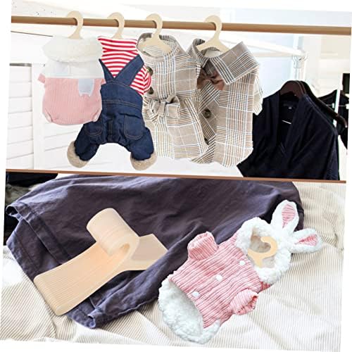 Healifty 40 Pcs Pet Apparel Hangers Small Plastic Clothes Organizer for Dogs Cats Lightweight Beige Rack for Small Pets Drying and Storage