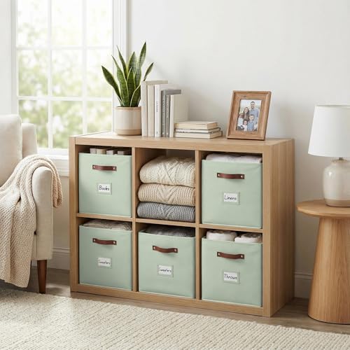 DECOMOMO Storage Bins, Cube Storage Bin with Labels