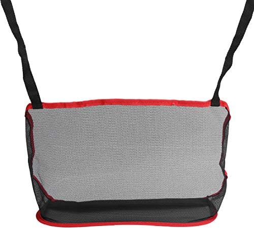 Car Seat Organizer Overhead Console Storage Net Bag with Adjustable Straps for Pet Barrier and Distracted Driving Prevention (Red)