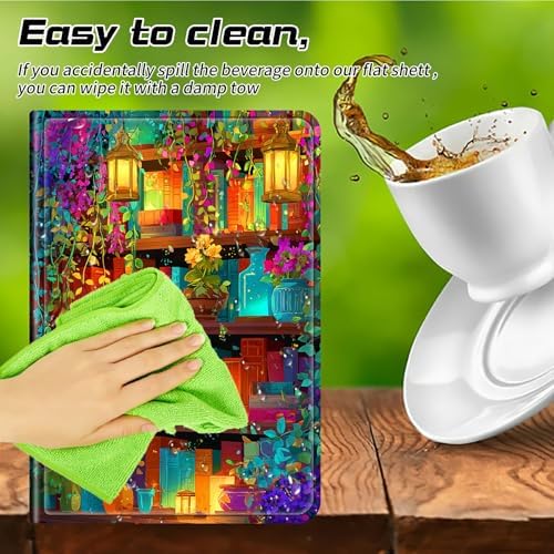 Universal Case for T-Mobile Revvl Tab 2 10.1" Model:9185W 2025/Revvl Tab 5G 10.36" 2023, 360 Degree Rotating Kickstand Protective Stand Leather Shell Cover for 9"-10.5", Bottles Books