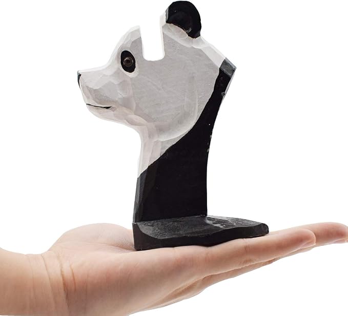 Handmade Wood Carving Eyeglasses Spectacle Holder Stand Sunglasses Display Rack Home Office Desk Décor Gift (Panda)