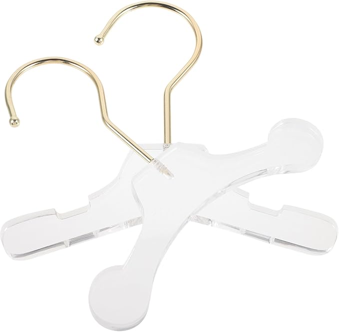 2pcs Acrylic Pet Clothes Hangers for Puppy and Dog, Mini Sturdy Garment Rack, Handy Organizer for Hanging and Storing Pet Clothes, Not Easy to Deform