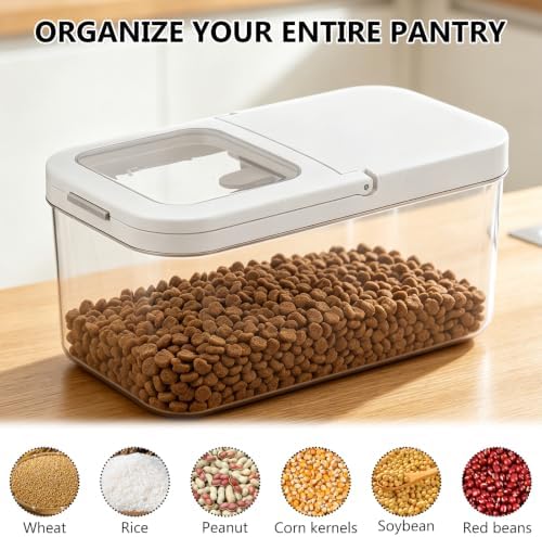 YEXEXINM Pet Food Storage Container with Lid & Scooper 5-7.5lbs/6L Dog Food Storage Container Clear Airtight Cat Food Storage Container BPA Free Dog Treat Container Store Dry Food for Pantry Kitchen