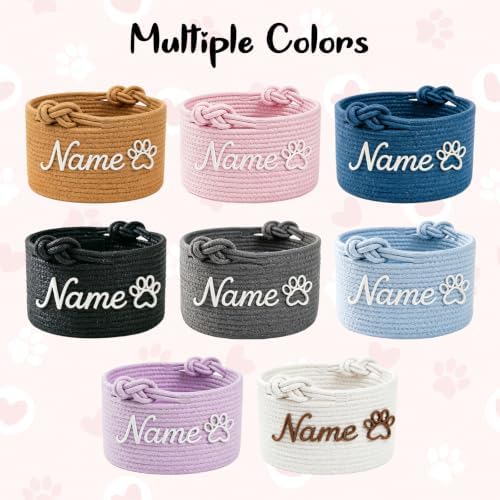 Personalized Dog Toy Basket with Name, Custom Puppy Toy Basket Bins, Personalized Pet Toy Rope Basket for Dogs Birthday Gifts Basket, Unique Gift for Pet Lovers