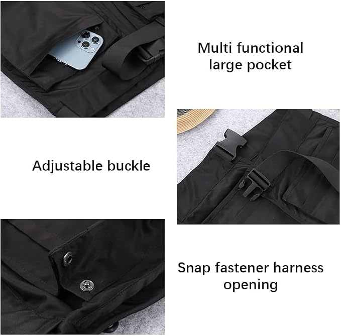 Dog Trainer Apron with 6 Pockets Adjustable Pet Handler Clothing Large Capacity Work Apron Multipurpose Waiter Apron Hair Stylist Waist Bag Garden Tool Organizer Black