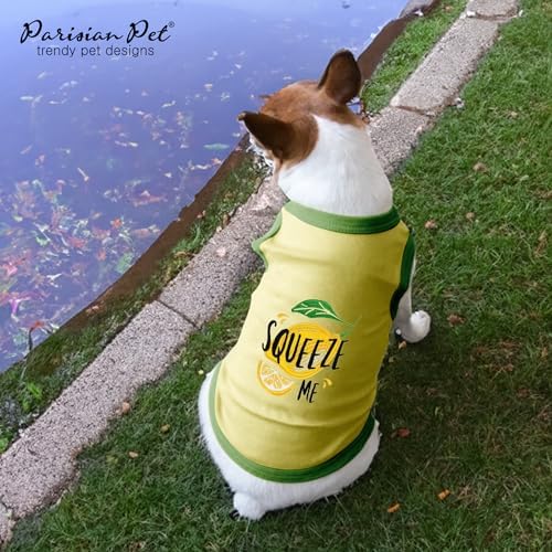 Parisian Pet Dog Shirt – 100% Cotton Shirts for Large Dogs – Sleeveless Puppy Vest – Lightweight and Breathable Pet Apparel – Pullover Summer Dog Clothes - Stretchy Funny T Shirts for Dogs