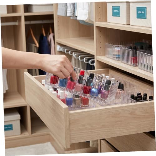 10pcs Plastic Drawer Organizer Trays Set with Removable Dividers and Raised Edges, Stackable Pet Storage Boxes for Vanity, Bathroom Counter, Kitchen Utensils and Cosmetics, Easy