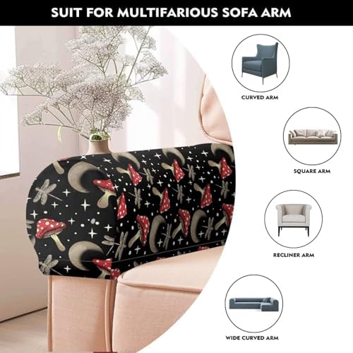 Moon Mushroom Couch Arm Covers for Sofa 2 Pack Scratch-Resistant Sofa Arm Covers Lightweight Armchair Slipcover Arm Cover Includes Twist Pin