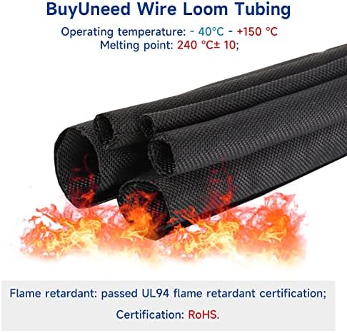 Braided Split Wire Loom Wrap Cable Sleeve Tube Harness Lot Sheathing Management Organize (5/16"-15ft)