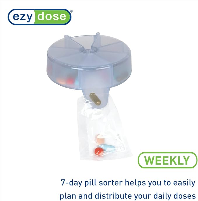 Ezy Dose Pill Suite Weekly (7-Day) Pill Organizer, Vitamin and Medicine Packaging System for Travel, Includes Sorter, Sealer, Batteries, and 200 Easy-Tear Pill Pouches, BPA Free