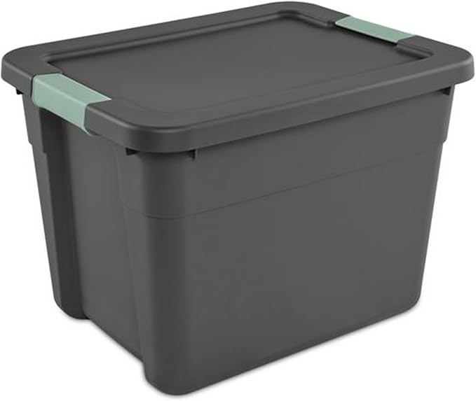 Sterilite Latch Tote Storage w/Lids for Home & Office, 12 Gallon, 12-Pack | Heavy-Duty and Stackable Plastic Containers with Latches for Closet, Cabinet, Bedroom, Bathroom and Dorm Room Organization