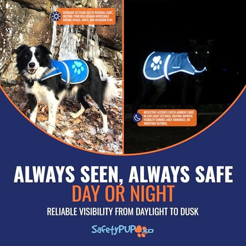 Reflective Dog Vest, Hi Vis Safety Gear for Low-Light Morning & Night Walks