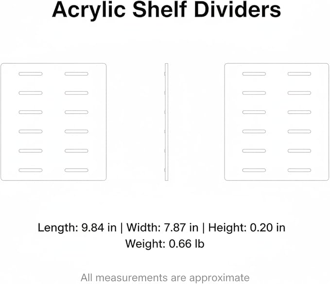 Acrylic Shelf Dividers | Slotted Design, PET Plastic Separators, For Bathroom Cabinet, Drawer Organization, With 4 Layer Supports